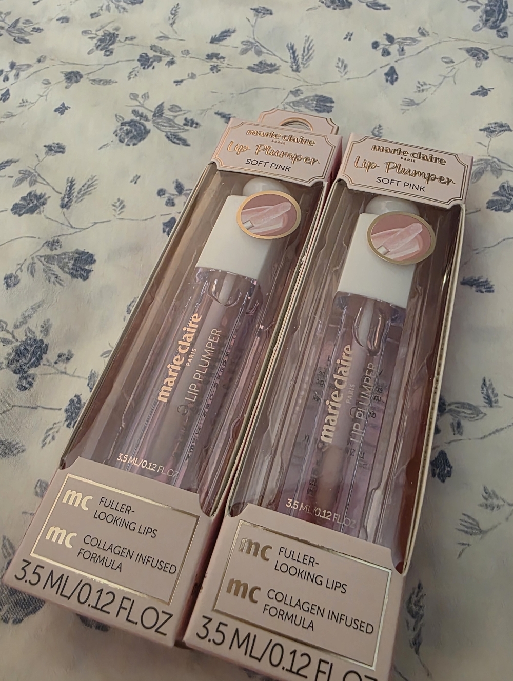 Soft Pink Lip Plumper Gloss Marie Claire Paris - 2 Included